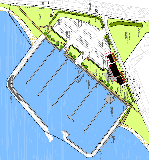 Andre forslag angående havn og uteområder Langs indere brygge / molo ønskes mer markerte grenser og kante en støpt brygge som kan innlemmes i