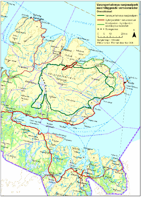 Vedlegg 2: Kart over Varangerhalvøya nasjonalpark