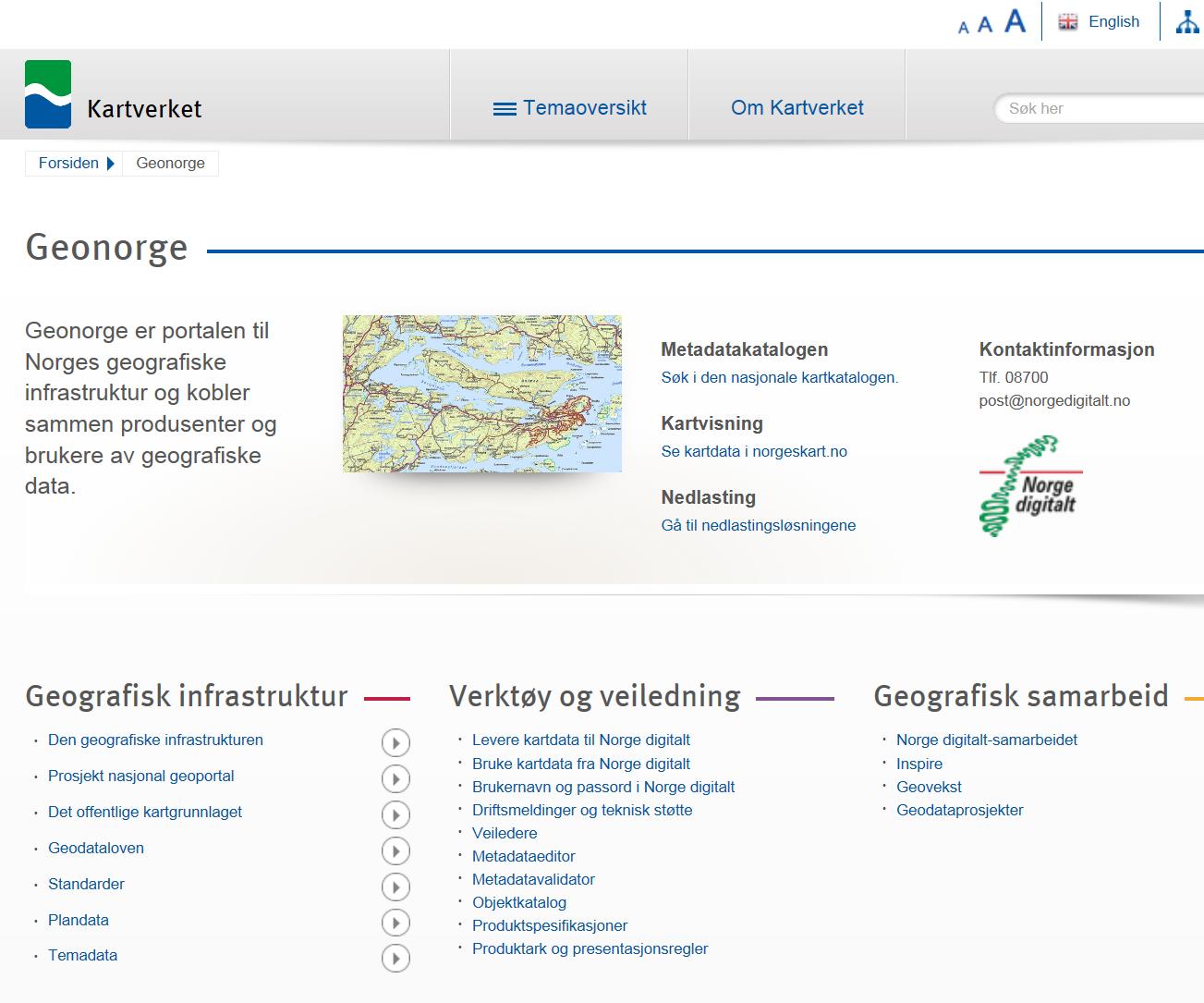 Geoportalen = navet Kartverket Kommuner