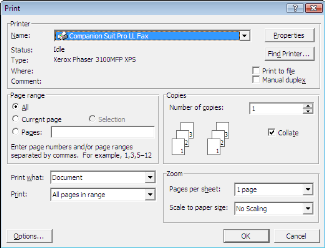 Phaser3100MFP/X 6 For å legge ved en faksforside velger du kategorien FORSIDEog krysser av for MED FORSIDE. Velg forsiden som du vil legge til på hurtigmenyen eller opprett en ny.