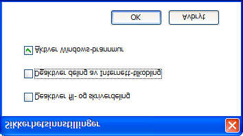 Aktiver Windows-brannmur Hindrer uautorisert tilgang til datamaskinen din fra nettverket. Dette alternativet er bare tilgjengelig i Windows XP.