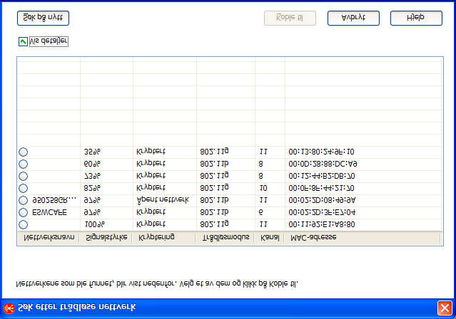 Hvis du vil vite listen med tilgangspunkter i AC3.x-format, velger du avmerkingsboksen Vis detaljer. Figur 42.