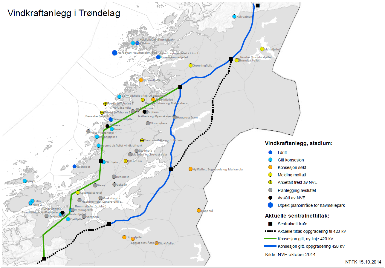 linja, med til sammen ca. 1 600 MW installert effekt og beregnet 5 000 GWh produsert energi.