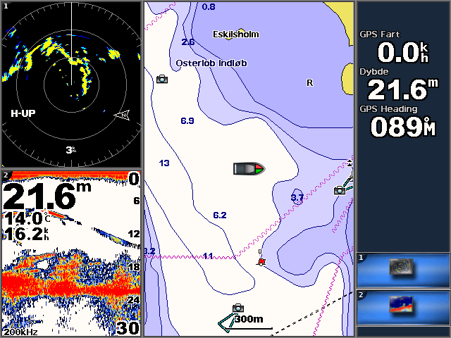 Du kan kombinere to eller tre skjermbilder (GPSMAP 4008/4012) eller opptil fire skjermbilder (GPSMAP 5008/5012).