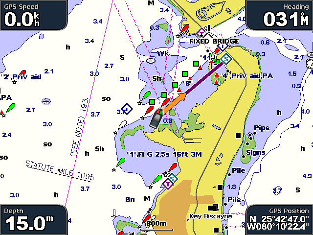 Hvor skal du 3. Velg den maritime tjenesten du vil navigere til. Det vises et skjermbilde med informasjon om den maritime tjenesten du valgte. Hvor skal du 4. Velg Naviger til. 5. Velg Gå til.