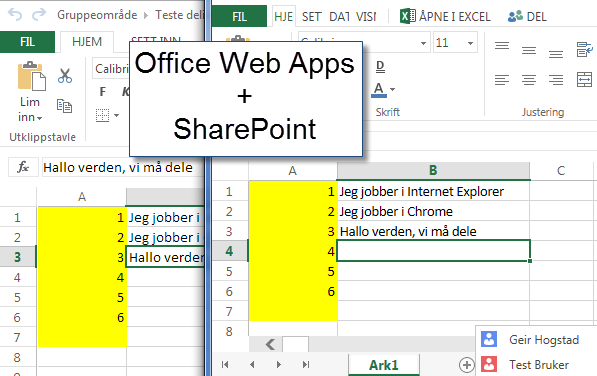Jobb sammen på Office-dokumenter med Office Web Apps En web-versjon av Office finner du på SkyDrive Pro og i dokumentområdene på SharePoint Online.