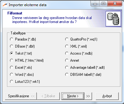 Masseutsendinger Programmet kan generere masseutsendinger basert på data fra en ekstern fil fra f.eks. Excel.