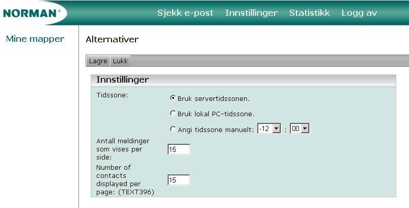 Alternativer Gå til Innstillinger > Alternativer for å angi listevisningsinnstilli nger.