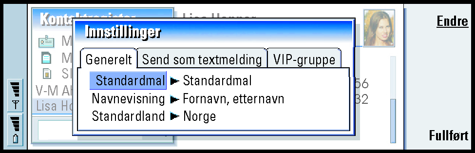 Hvis du vil legge til det mottatte kortet i kontaktregistret, trykker du på Legg til i kont.. Kortet konverteres til kontaktkortformat. Hvis du vil forkaste kortet, trykker du på Slett.