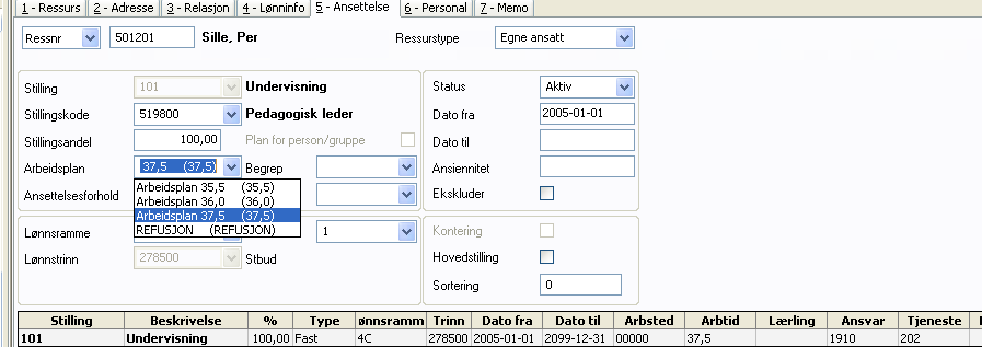 3. Arbeidsplan Før man kan generere en personlig arbeidsplan for en ressurs, må ressursen være koblet til en arbeidsplan.