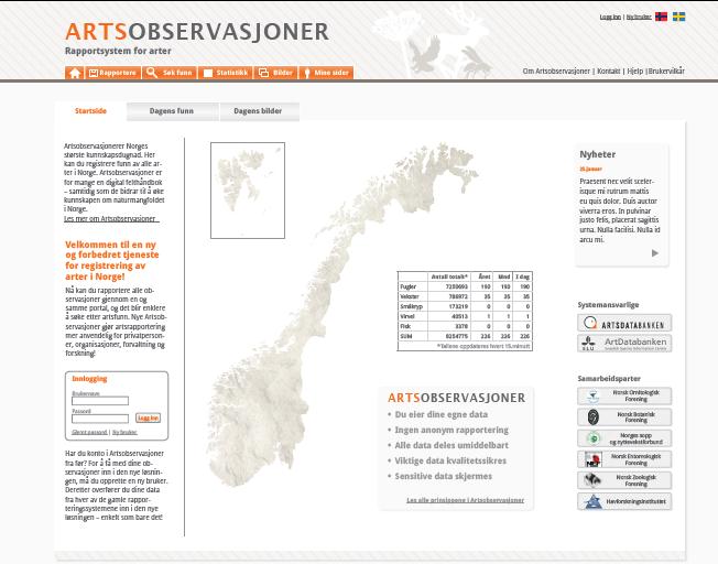 Tilgjengeliggjøring av kunnskap Artsobservasjoner 2.