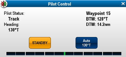 9.1 Autopilotstyring Del Beskrivelse Du kan bruke skjermen til å styre autopilotfunksjonen. Hvis den er koblet til en Evolution-autopilot, vil autopilotinnstillinger også være tilgjengelige.