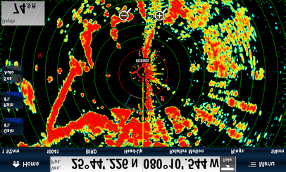 Sjøreflekser av 16.5 Oversikt over radarvisningen Når radarskanneren er koblet til og radaren er i sendemodus, vil radarbildet gi en kartlignende fremstilling av området som radaren skanner.