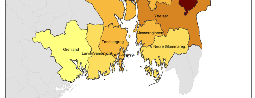 I figuren neste side ser vi endring i sysselsetting og befolkning i perioden 2000-2014 i Stor-Osloregionens delregioner og andre byregioner på Østlandet.