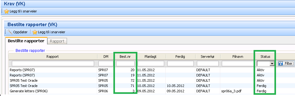 Utvalg Rapportkommentar Velg alle eller kun ansatte med krav. Du kan selv velge om du vil legge inn en kommentar som vil fremkomme i rapporten. Rapporten kan bestilles i PDF format og/eller i Excel.