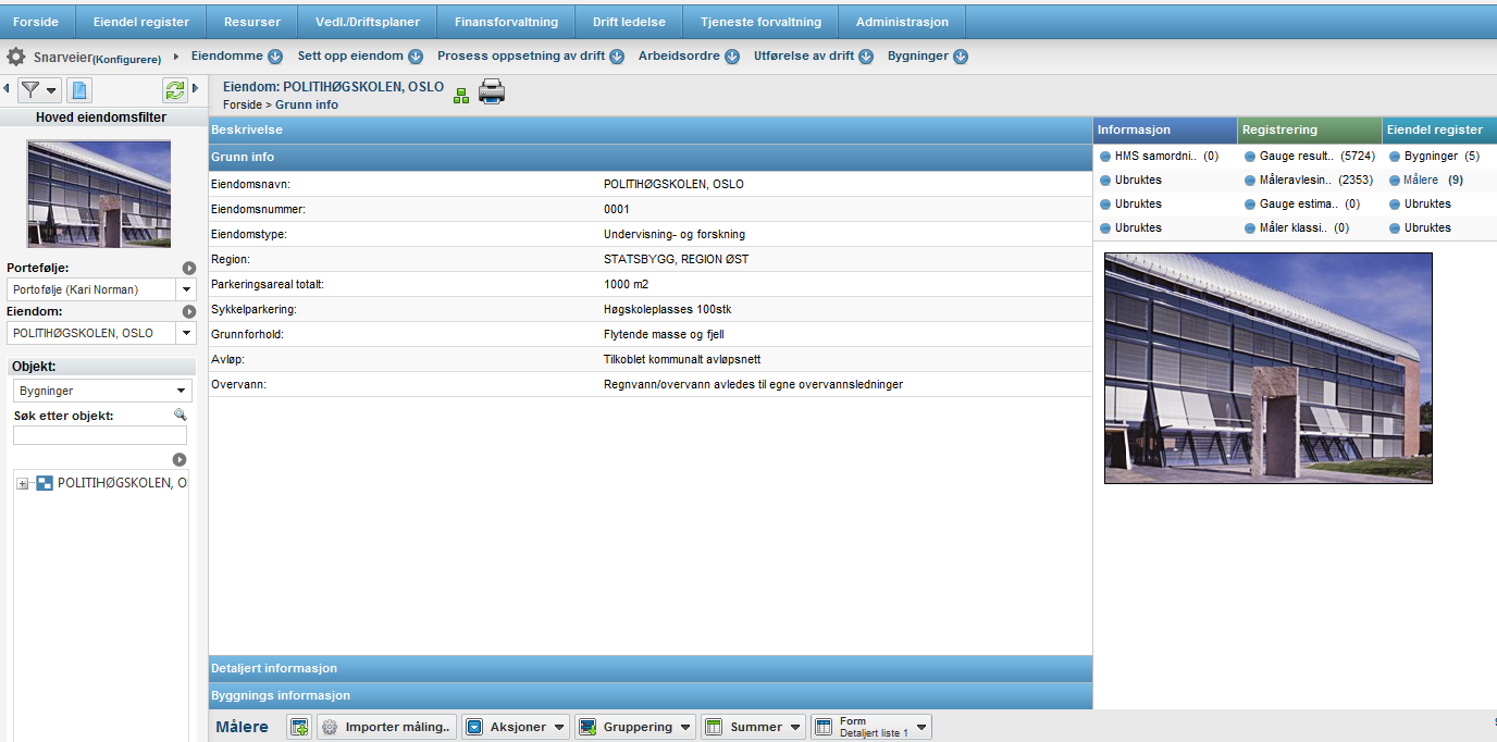 SESAM STATSBYGGS NYE FM-SYSTEM Statsbyggs- Eiendoms System med