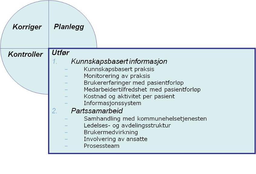 Utviklingsområder Ringerike sykehus har arbeidet etter en modell som er utviklet over tid, men