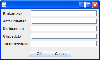 Vedlegg 2, PaymentDetails.java package no.hig.okolloen.billettservice; import javax.swing.*; import java.awt.*; import sun.layout.