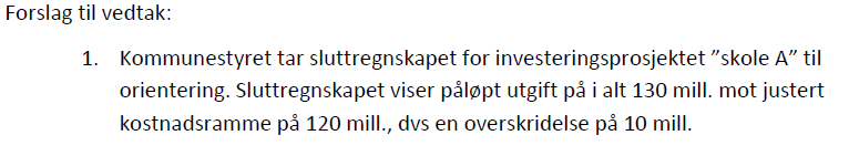 LØPENDE OPPFØLGING AV PROSJEKT