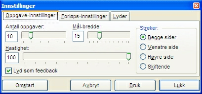 16 COGNIsoft-I Brukerveiledning 1. S treker: Om det skal vises en eller to streker, og hvis det kun skal vises én strek, om den skal komme fra høyre eller venstre.