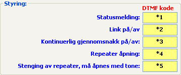 velges, så må radio sende CCIR eller DTMF koden for inngangen for at valgte utgang skal bli aktivisert. Utganger: Hvilke utganger som kan aktiviseres, blir automatisk satt når inngag er valgt.