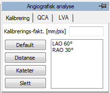 distanse - Ved å manuelt tegne med musa et segment som indikerer lengden på en struktur av kjent størrelse (for eksempel avstanden mellom markørene på et kateter).