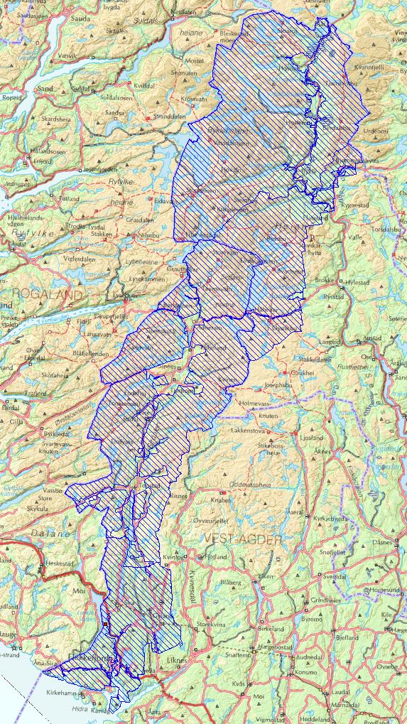 LACHVA24 Flekkefjord, Sirdal, Bykle og Valle FKB-C FKB-C konstruksjon ut fra omløpsfoto 3878 km2 Cowi fått oppdraget Data er levert og gjort tilgjengelig for