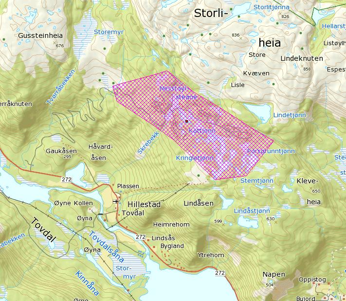 Åmli Hillestadheia FKB-B Nykonstruksjon FKB- B, full konstruksjon innenfor bildedekning (1,5 km 2 +full