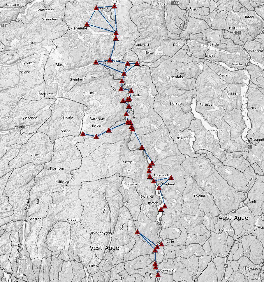 NN2000 Setesdal Måling sesongen 2015 Formel klar 1.4.