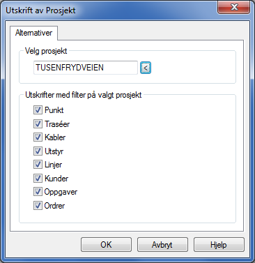 For materiell får du ut: Tekst, bestillingsnummer, pris, monteringstid, leverandør og merknad. Se mer under Standarder og materiell på side 235.