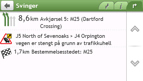 Hvordan kan jeg se mine rutestatistikker? Pek hvor som helst på Kart-skjermen for å hente frem skjermen Kartalternativer.