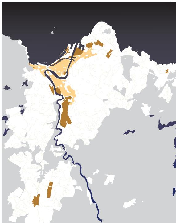 Sentrumsformål Nye områder: Tempe/Sluppen Nyhavna Høy tetthet Blanding av bolig