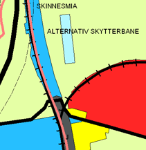 Side 53 12 Skytebane Skinnesmia, Hauerseter Dagens formål: LNF Foreslått formål: Arealstørrelse Herunder dyrkbar jord/skog Skytebane 20 daa skog og annet areal Innsigelse: Fylkesmannen i Oslo og