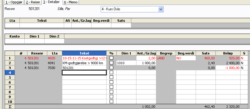 Her angis det at vedkommende har et åpent forskudd. Svar OK uansett om forskuddet skal utlignes eller ikke, dette er kun som en informasjon ved bokføringen.