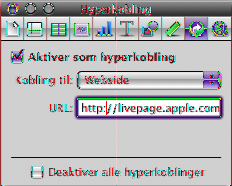 Koble til en webside Du kan legge til en hyperkobling som åpner en webside i standardnettleseren din.