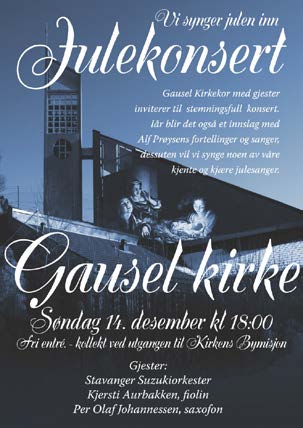 Vår visjon - Leve i Jesus Gausel kirke - Min kirke Formiddagstreff for voksne som er hjemme på dagtid. Vi møtes hver første tirsdag i måneden kl 11.00 i kirkestuen. Vi har enkel servering og åresalg.