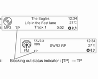 84 Radio Velg en annen modus enn telefonmodus og trykk på knappen TP for å aktivere eller deaktivere trafikkmeldingsfunksjonen. Hvis trafikkradiotjenesten er slått på, vises [ ] i radio-hovedmenyen.