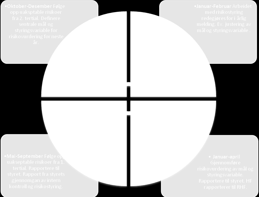 I den grad det lar seg gjøre skal det til hvert mål velges ut 1-3 styringsvariabler som senere skal risikovurderes, for eksempel andel kontrakter som overskrider budsjetterte kostnader.