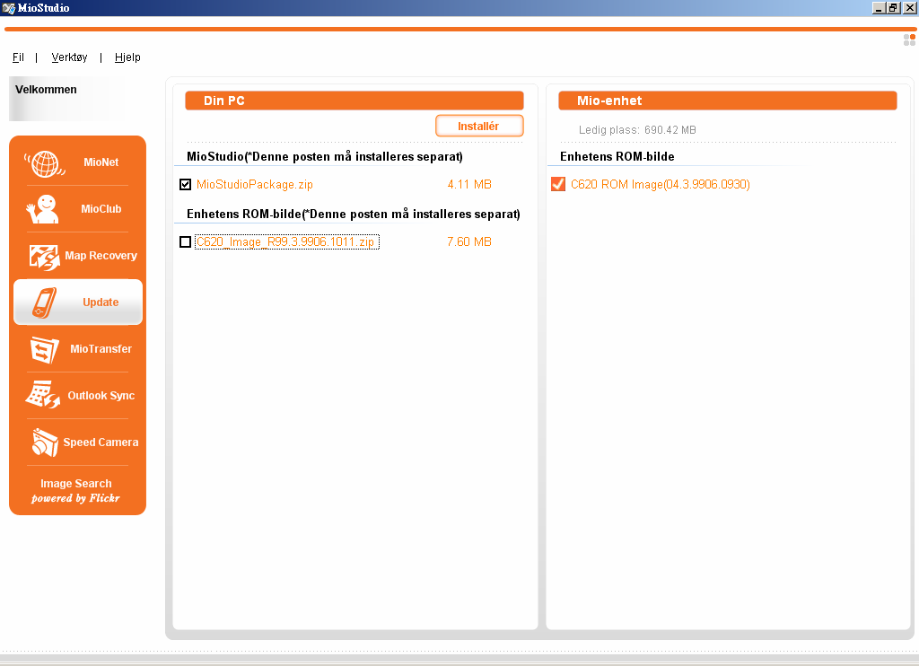 2.6 Oppdater MERK: Dette Update-verktøyet oppdaterer ikke navigasjonsprogramvaren og kartdataen. Kontroller at datamaskinen er koblet til Internett.