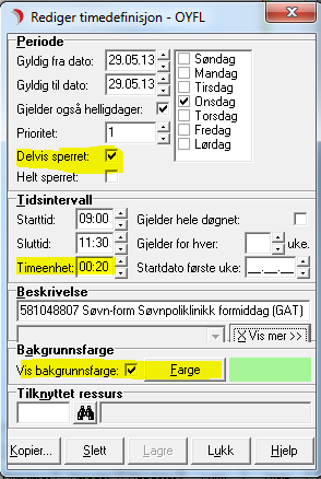 Oppgaven er importert til timeboken i DIPS (NB!