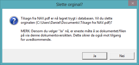 7.4 Brev dokumenter og blanketter Hvis man har behov for å legge inn et dokument som omhandler en deltager benytter man skillearket «Brev/dok./blanketter».