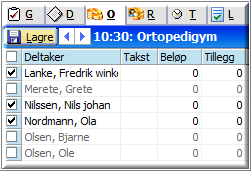 På bildet over ser man at de foreslåtte gruppedeltakerne er gråtonet, og man kan da hake på de som er bekreftet fremmøtt på gruppeavtalen. Tips!