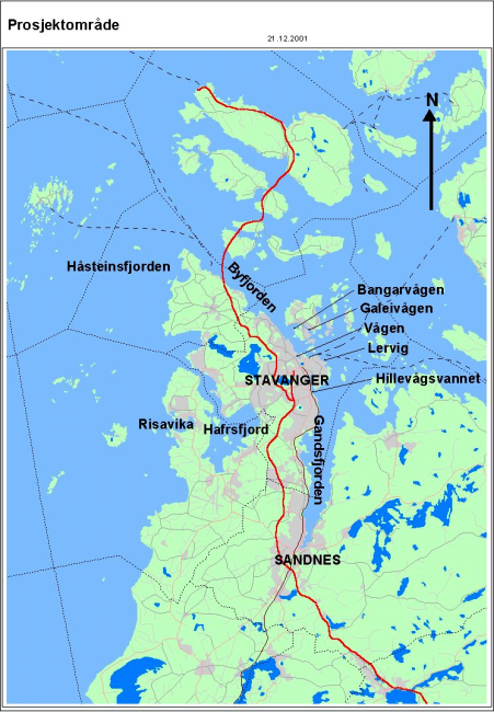 Fig 1: Kart over Stavanger