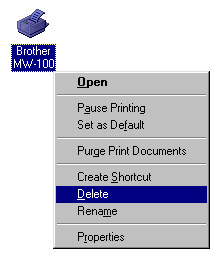 Avinstallere (fjerne) skriverdriveren 1 Klikk på Start-knappen, velg Settings og klikk på Printers. Dialogboksen Printers åpnes. 2 Høyreklikk på.