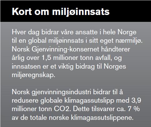 Nøkkeltall Tromsø/Balsfjord Alta Vadsø Antall ansatte: 1 220 Årlig omsetning: NOK 3,75 mrd Bodø Antall lokasjoner: 94 Meløy/Reipa Årlig behandles: 1,7 millioner tonn avfall Mosjøen Antall