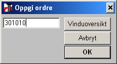 Vet du nummeret på rapporten eller rutinen du skal åpne kan du også åpne denne ved å velge Ctrl+O, og taste inn det aktuelle nummeret.