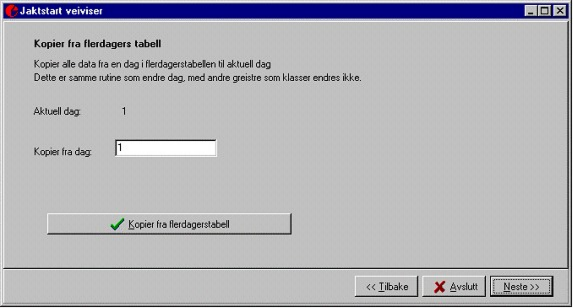 Kopiere tilbake fra flerdagers Rutinen brukes for å kopiere data fra flerdagerstabellen til aktuell dag.