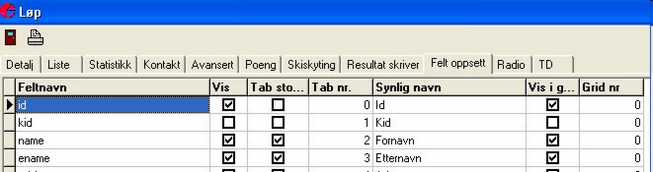 Under data>løp og fanen resultat skriver setter man opp hvordan skriverne skal brukes For å starte utskriften må tilsvarende valg settes på under resultat> tidtaking.