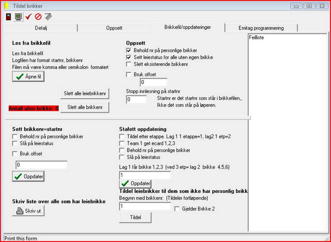 server vil filene bli overført til en server hos Emit. Du kan sette egen server under kontaktfliken på data>løp.