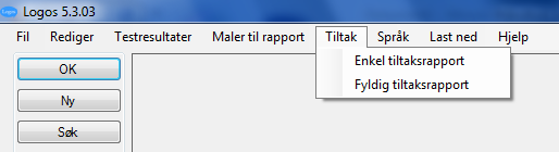 2.2.14. Tiltak Under menyvalet Tiltak kan ein velje å få generert individuelle forslag til tiltak. Det finst to ulike presentasjonsformer: Enkel tiltaksrapport og Fyldig tiltaksrapport. 2.2.15.